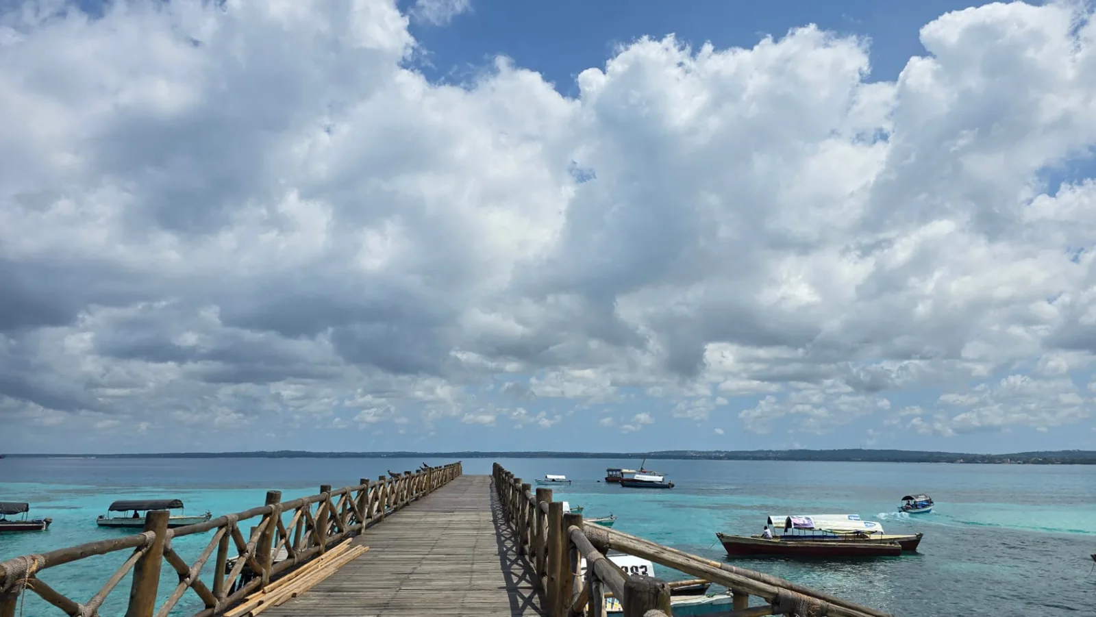 Prison Island jetty with boats alongside