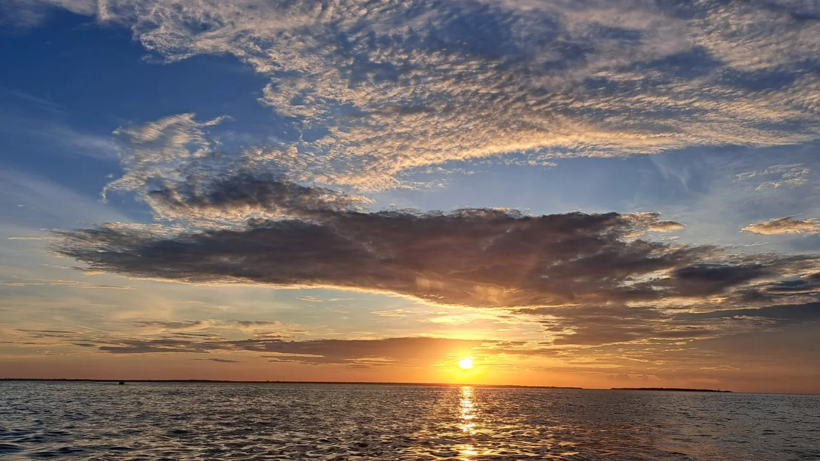 Golden sunset over the Indian Ocean in Zanzibar
