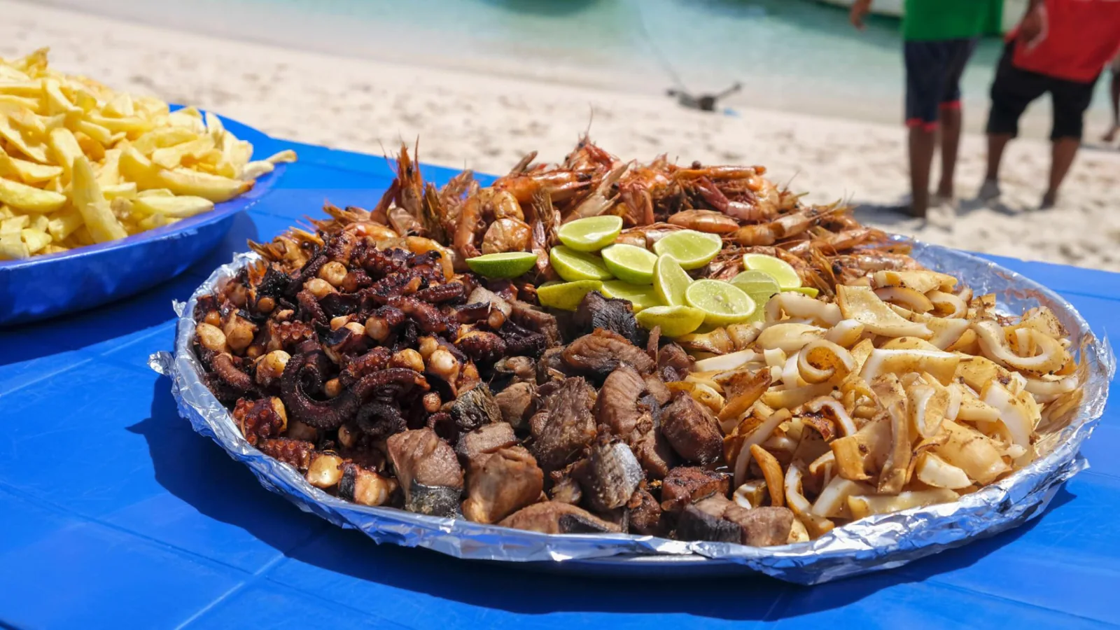 Seafood platter served during a Safari Blue trip
